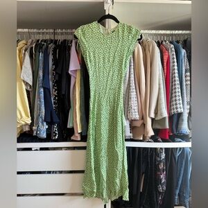 Reformation Green Floral Midi Dress - Lightweight Summer Style